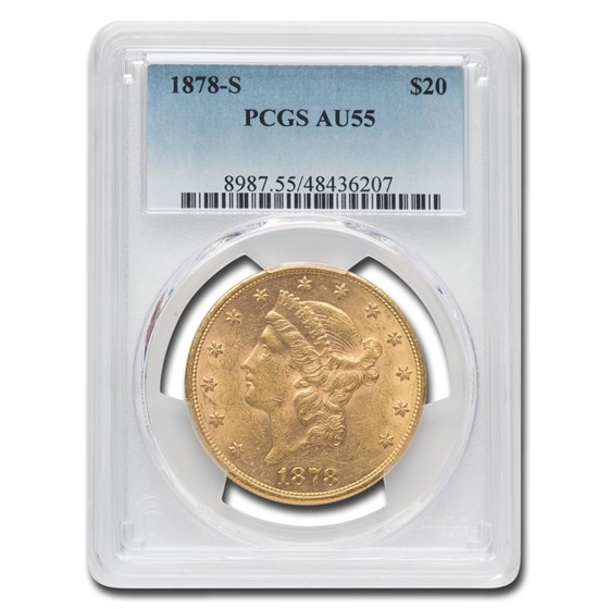1878-S $20 Liberty Gold Double Eagle AU-55 PCGS 1878-S $20 Liberty Gold Double Eagle AU-55 PCGS